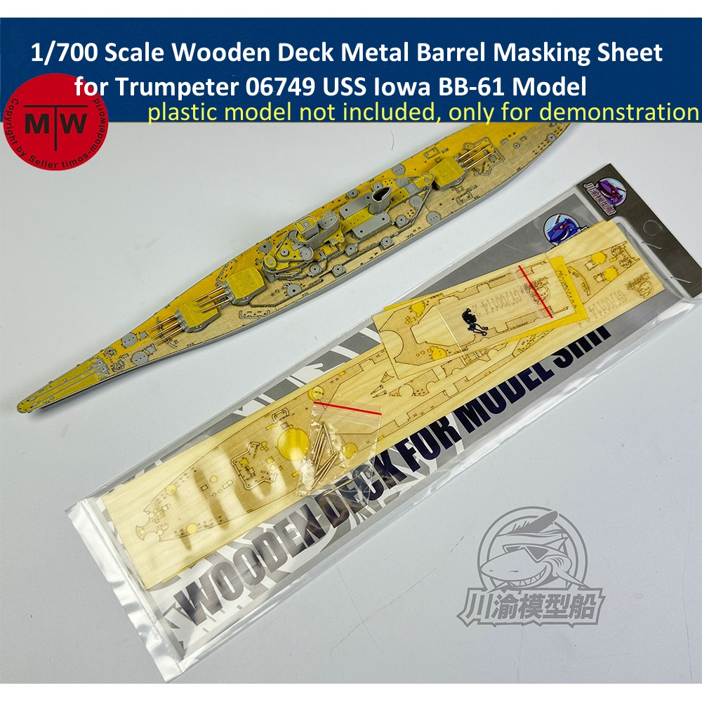 Model Kit Uss Iowa - Holzdeck-Metallfass-Abdeckfolie im Maßstab 1:700 für Trumpeter