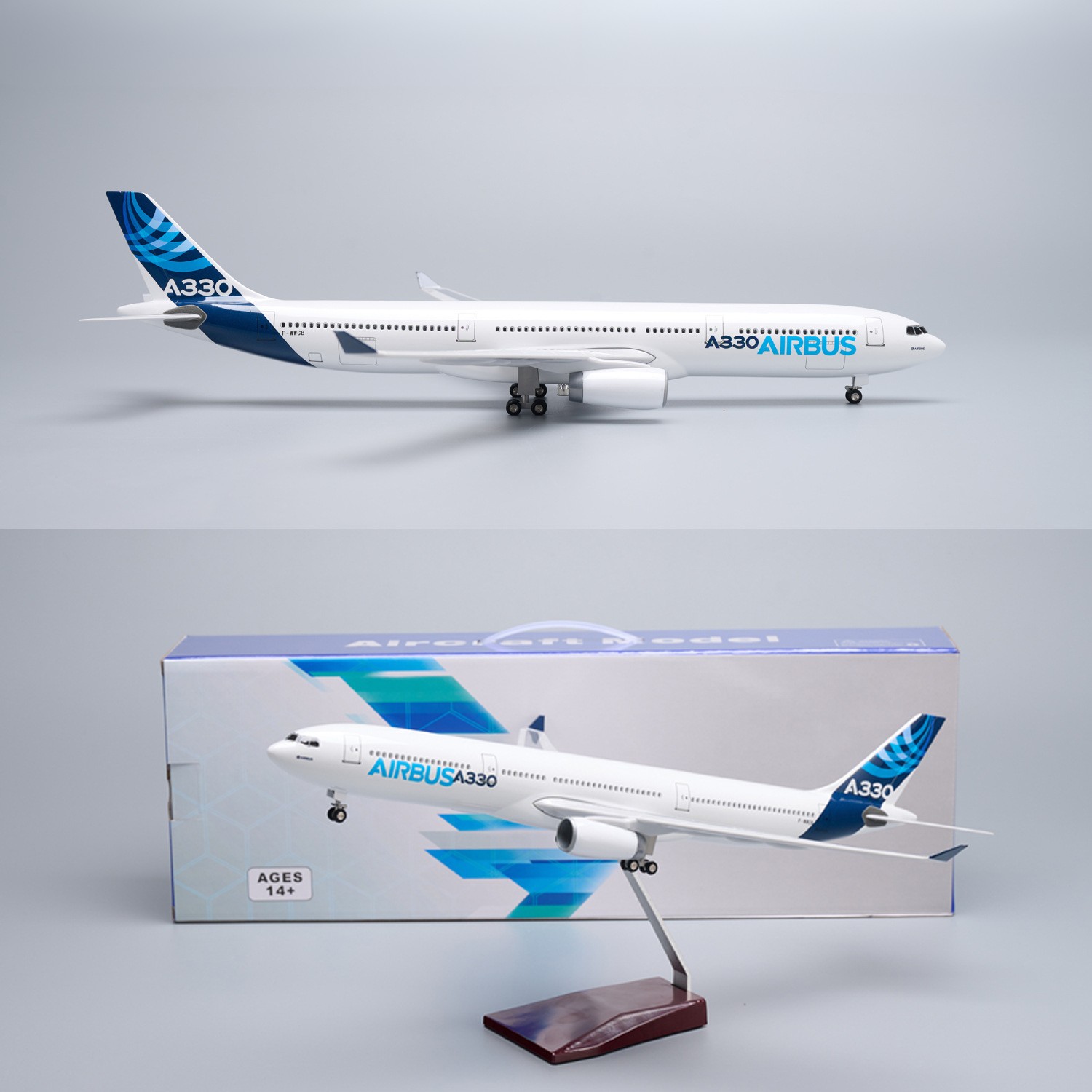 Model Kit Plane - 47cm Großes Prototyp-Modell A330 aus Kunstharz