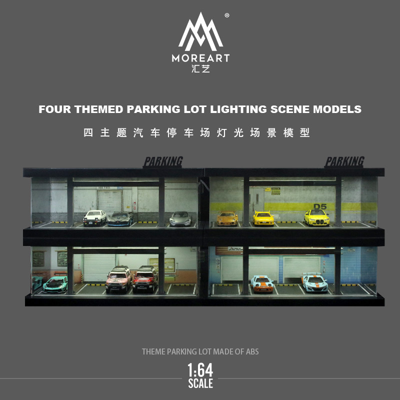 1:64 Vier-Themen-Autoparkplatz – Model Kit Cars Bewertung und Preis